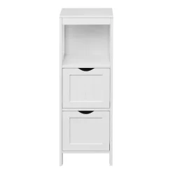 Mobili Rebecca Armoire de Salle de Bains en MDF Blanc avec 2 Tiroirs 1 étagère Rebecca Mobili* Meuble De Salle De Bains Faible Profondeur