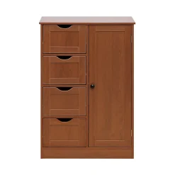 Mobili Rebecca Armoire de Salle de Bains 4 Tiroirs 1 Porte en MDF Marron Rebecca Mobili