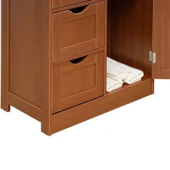 Mobili Rebecca Armoire de Salle de Bains 4 Tiroirs 1 Porte en MDF Marron Rebecca Mobili
