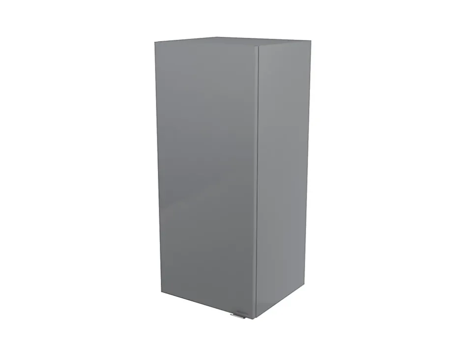 GoodHome Armoire de salle de bains gris brillant l.40 x H.90 x P.36 cm, Imandra* Colonne De Salle De Bains|Meuble De Salle De Bains Faible Profondeur