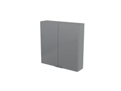 GoodHome Armoire de salle de bains faible profondeur gris brillant l.60 x H.60 x P.15 cm, Imandra* Meuble Wc|Armoire De Salle De Bains