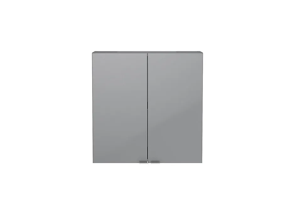 GoodHome Armoire de salle de bains faible profondeur gris brillant l.60 x H.60 x P.15 cm, Imandra* Meuble Wc|Armoire De Salle De Bains