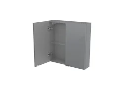 GoodHome Armoire de salle de bains faible profondeur gris brillant l.60 x H.60 x P.15 cm, Imandra* Meuble Wc|Armoire De Salle De Bains