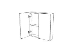 GoodHome Armoire de salle de bains faible profondeur gris brillant l.60 x H.60 x P.15 cm, Imandra* Meuble Wc|Armoire De Salle De Bains