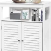 Giantex Armoire de Salle de Bains Meuble de Rangement sur Pieds Armoire en MDF avec 2 Portes a Volets et Etagere Reglable