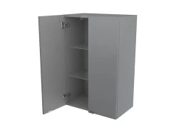 GoodHome Armoire de salle de bains gris brillant l.60 x H.90 x P.36 cm, Imandra* Armoire De Salle De Bains