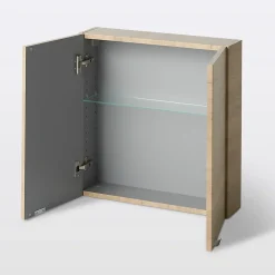GoodHome Armoire de salle de bains faible profondeur effet chêne l.60 x H.60 x P.15 cm, Imandra
