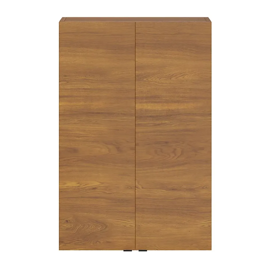 GoodHome Armoire de salle de bains faible profondeur effet noyer l.60 x H.90 x P.15 cm, Imandra
