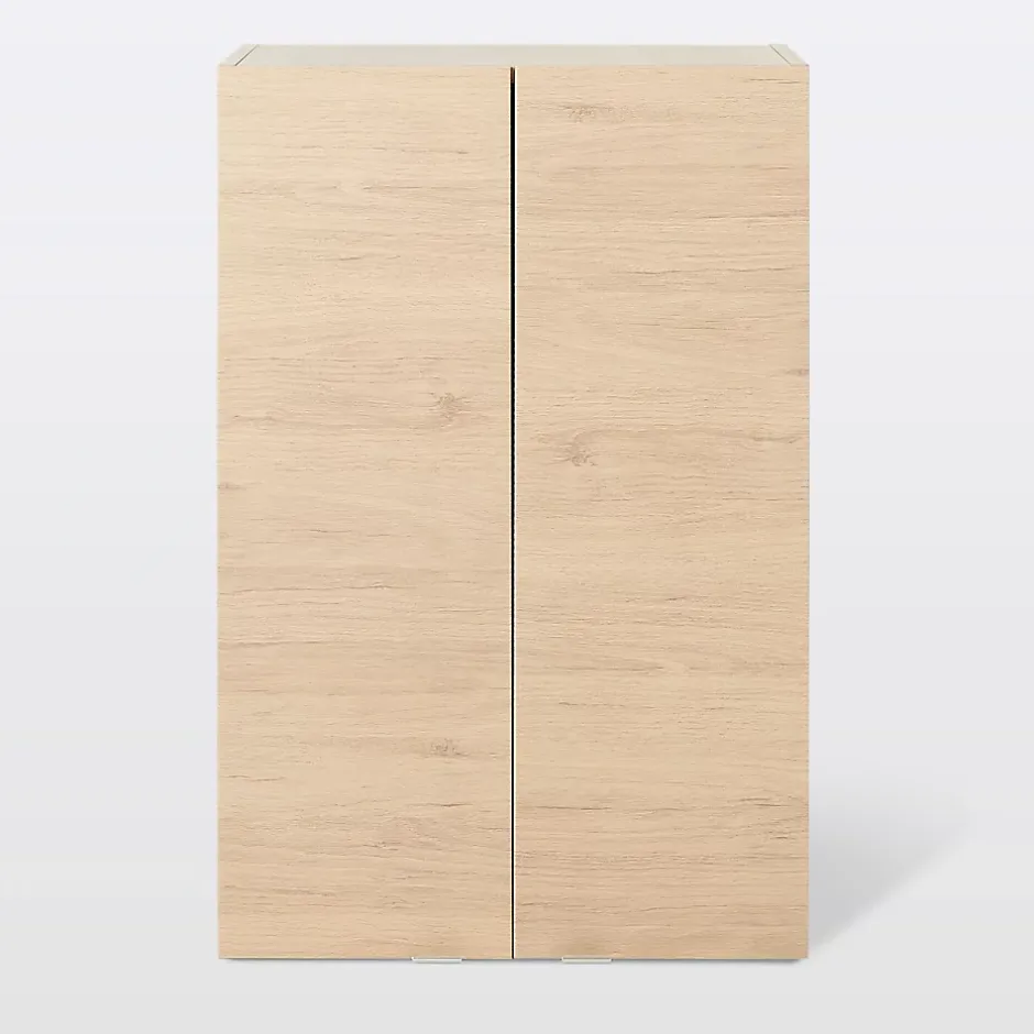 GoodHome Armoire de salle de bains effet chêne l.60 x H.90 x P.36 cm, Imandra* Armoire De Salle De Bains|Meuble De Salle De Bains Faible Profondeur