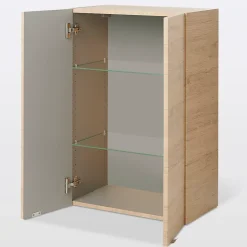 GoodHome Armoire de salle de bains effet chêne l.60 x H.90 x P.36 cm, Imandra* Armoire De Salle De Bains|Meuble De Salle De Bains Faible Profondeur