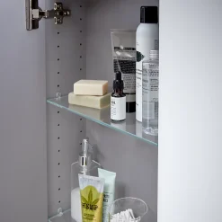 GoodHome Armoire de salle de bains faible profondeur blanc brillant l.40 x H.90 x P.15 cm, Imandra