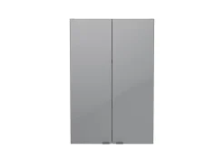 GoodHome Armoire de salle de bains faible profondeur gris brillant l.60 x H.90 x P.15 cm, Imandra