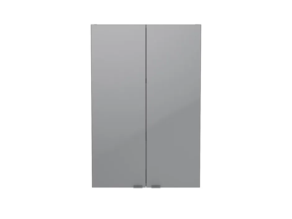 GoodHome Armoire de salle de bains faible profondeur gris brillant l.60 x H.90 x P.15 cm, Imandra
