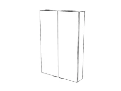 GoodHome Armoire de salle de bains faible profondeur gris brillant l.60 x H.90 x P.15 cm, Imandra