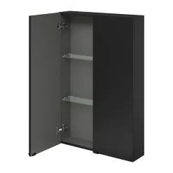GoodHome Armoire de salle de bains faible profondeur noir mat l.60 x H.90 x P.15 cm, Imandra* Meuble Wc|Armoire De Salle De Bains