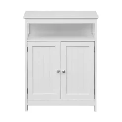 Mobili Rebecca Armoire de Salle de Bains 2 Portes et étagère MDF Blanc Rebecca Mobili* Armoire De Salle De Bains|Meuble De Salle De Bains Faible Profondeur