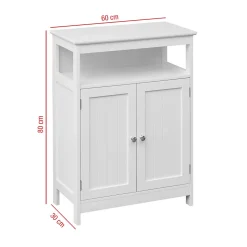 Mobili Rebecca Armoire de Salle de Bains 2 Portes et étagère MDF Blanc Rebecca Mobili* Armoire De Salle De Bains|Meuble De Salle De Bains Faible Profondeur