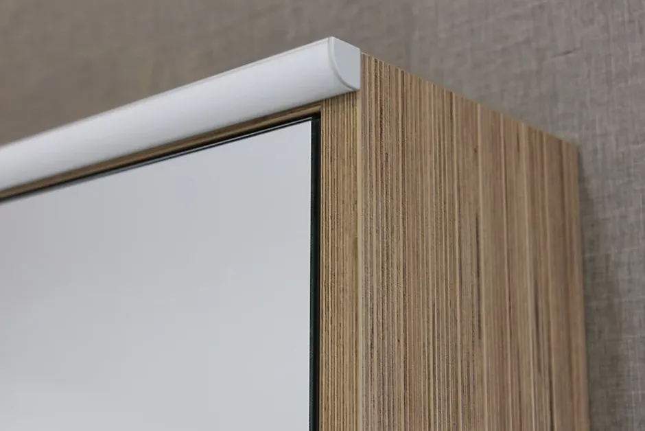 Decotec Armoire de salle de bains lumineuse LED avec miroir effet bois l.120 x H.70 x P.18 cm, Havana