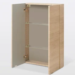 GoodHome Armoire de salle de bains faible profondeur effet chêne l.60 x H.90 x P.15 cm, Imandra