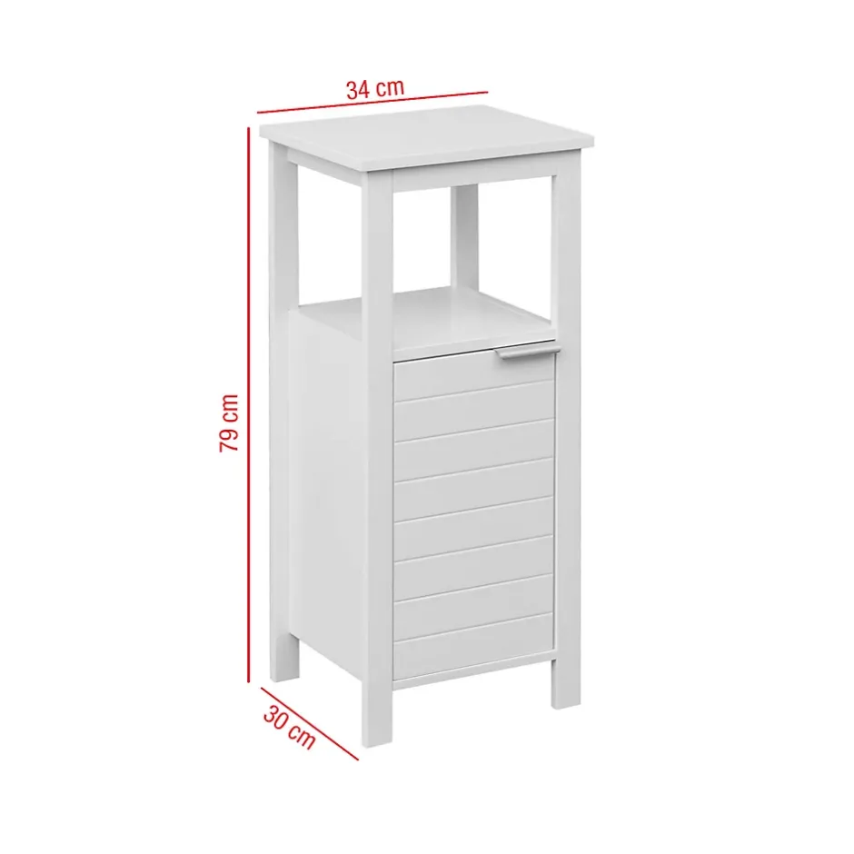 Mobili Rebecca Armoire de Salle de Bains à Portes MDF Blanc Peu Encombrante Rebecca Mobili