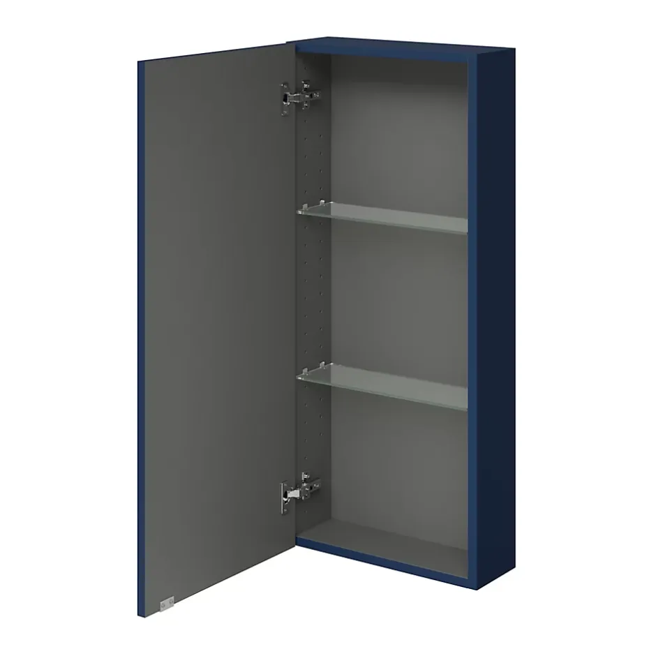 GoodHome Armoire de salle de bains faible profondeur bleu nuit mat l.40 x H.90 x P.15 cm, Imandra* Meuble Wc|Colonne De Salle De Bains