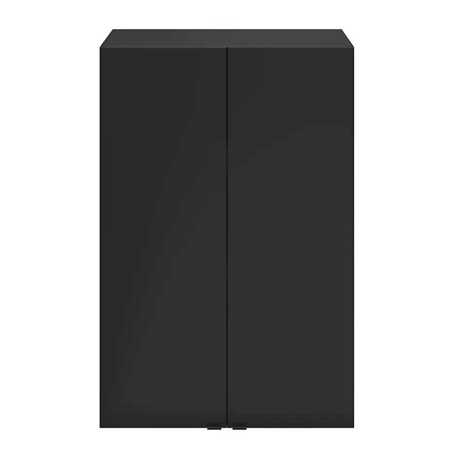 GoodHome Armoire de salle de bains noir mat l.60 x H.90 x P.36 cm, Imandra* Armoire De Salle De Bains