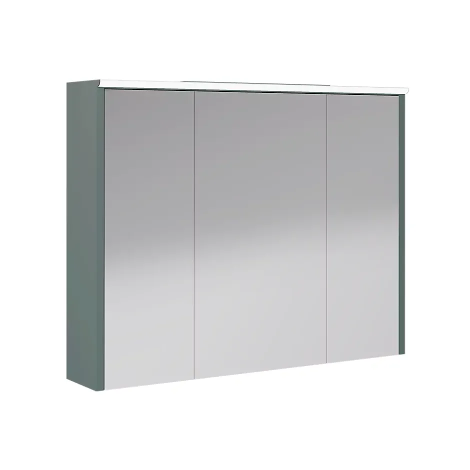 Decotec Armoire de salle de bains éclairante LED vert toundra avec miroir l.90 x H.70 x P.18 cm, Archi
