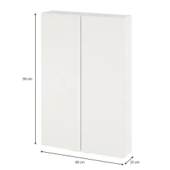 GoodHome Armoire de salle de bains faible profondeur blanc mat l.60 x H.90 x P.15 cm, Imandra* Armoire De Salle De Bains|Meuble De Salle De Bains Faible Profondeur
