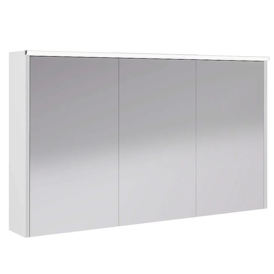 Decotec Armoire de salle de bains éclairante avec miroir Archi blanc mat 120 cm