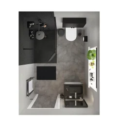 GoodHome Armoire de salle de bains faible profondeur noir mat l.60 x H.60 x P.15 cm, Imandra