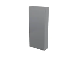 GoodHome Armoire de salle de bains faible profondeur gris brillant l.40 x H.90 x P.15 cm, Imandra