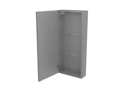 GoodHome Armoire de salle de bains faible profondeur gris brillant l.40 x H.90 x P.15 cm, Imandra