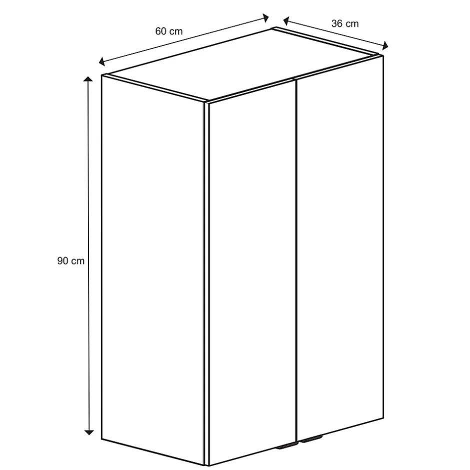 GoodHome Armoire de salle de bains blanc brillant l.60 x H.90 x P.36 cm, Imandra* Armoire De Salle De Bains|Meuble De Salle De Bains Faible Profondeur