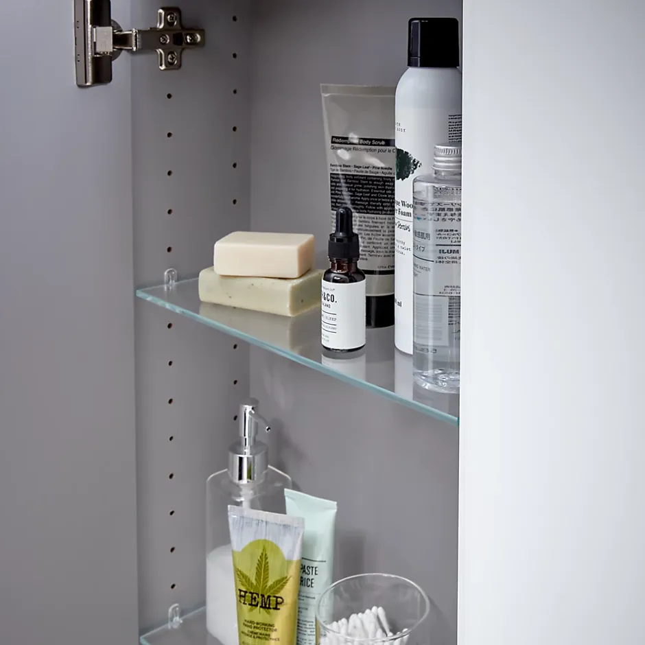 GoodHome Armoire de salle de bains faible profondeur blanc brillant l.60 x H.90 x P.15 cm, Imandra* Meuble Wc|Armoire De Salle De Bains