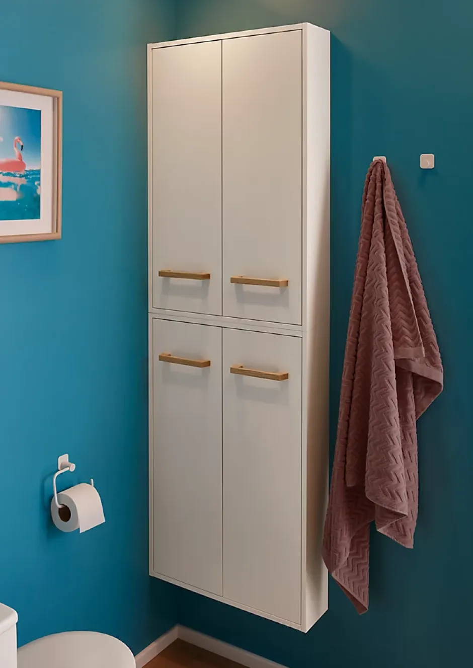 GoodHome Armoire de salle de bains faible profondeur Ladoga blanc L. 60 x H. 90 x P. 15 cm