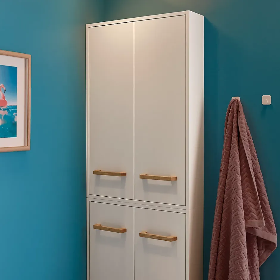 GoodHome Armoire de salle de bains faible profondeur Ladoga blanc L. 60 x H. 90 x P. 15 cm