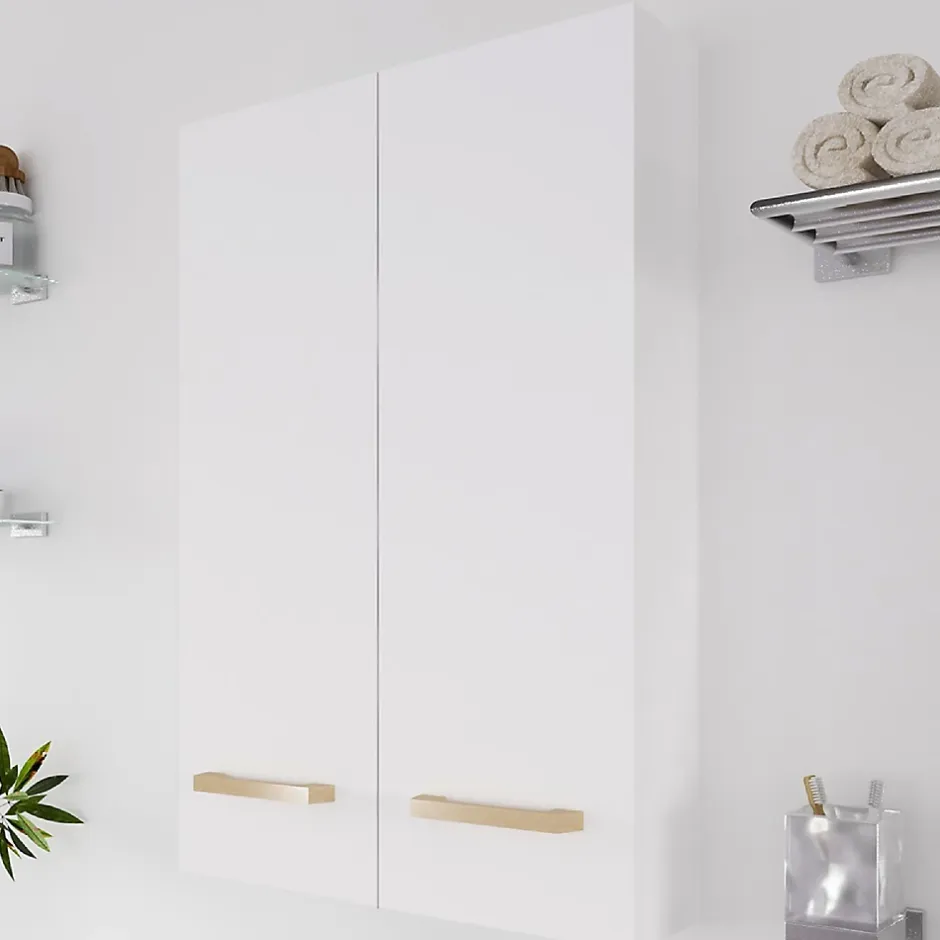 GoodHome Armoire de salle de bains faible profondeur Ladoga blanc L. 60 x H. 90 x P. 15 cm