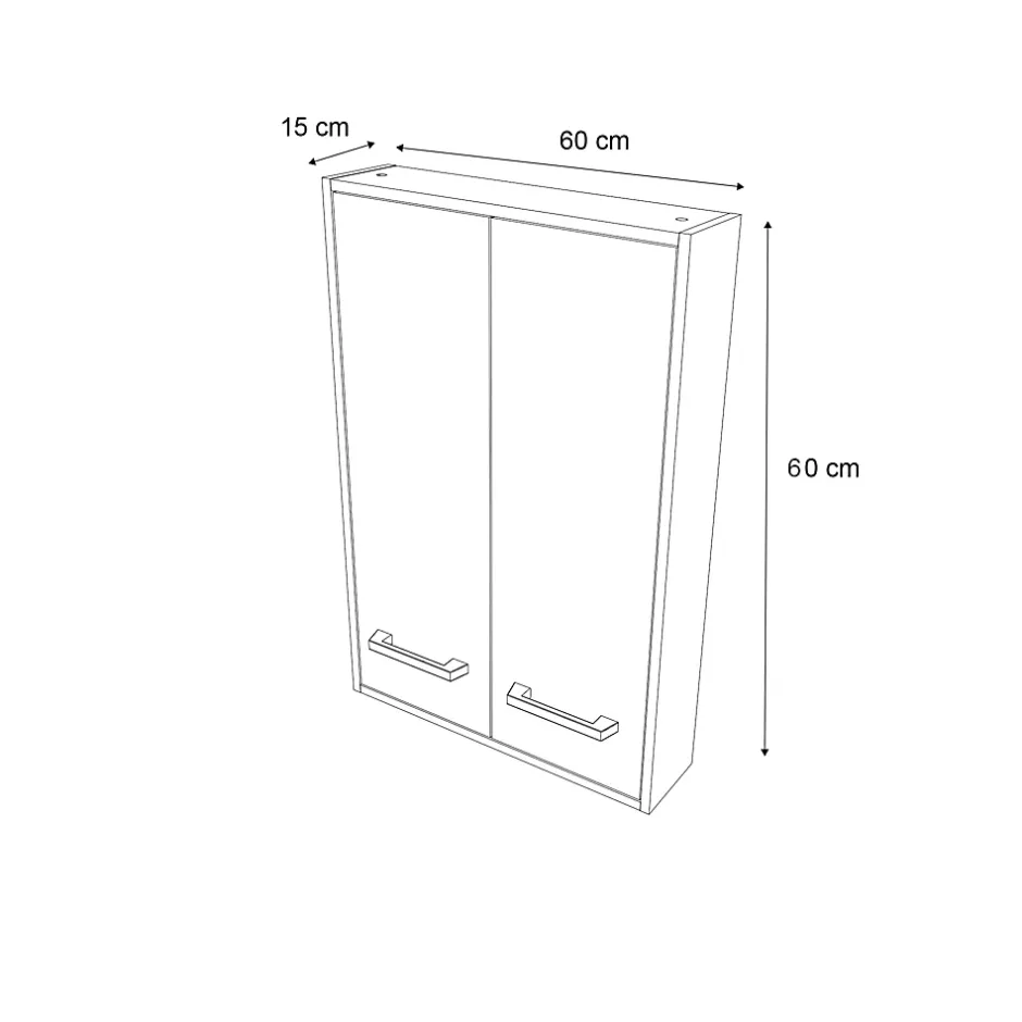 GoodHome Armoire de salle de bains faible profondeur Ladoga blanc L. 60 x H. 90 x P. 15 cm