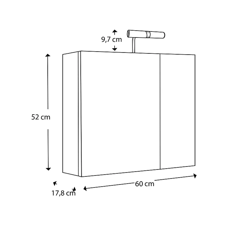 Planète Bain Armoire de toilette 60 cm éclairante Kle'o blanc mat* Armoire De Toilette