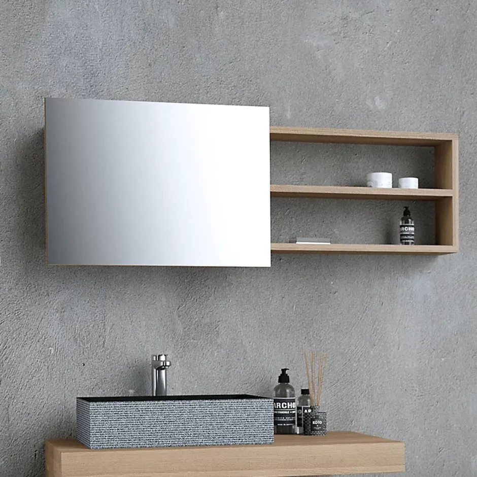 Byca Armoire de toilette 100 cm en Chêne naturel - Hémi* Armoire De Toilette