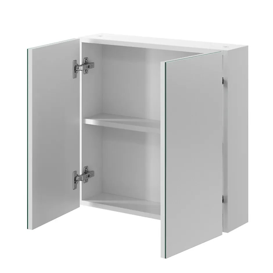 Armoire de toilette 2 portes miroir l.55 x H.54 x P.14,6 cm, Opah* Armoire De Toilette