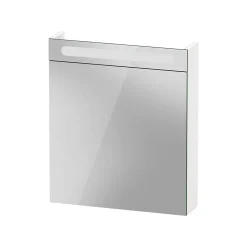 Duravit Armoire de toilette aluminium 1 porte miroir charnière gauche + éclairage LED pour salle de bain + toilette, 70x60x15cm, DURAPOINT* Armoire De Toilette