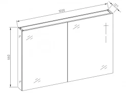 Bernstein Armoire de toilette aluminium 2 portes- miroir à l'intérieur et à l'extérieur - 100x66x12cm* Armoire De Toilette