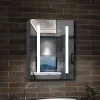 AICA Sanitaire Armoire de toilette avec Miroir LED Anti-Buée, Éclairage 3 Couleurs et Prise Rasoir, Anthracite, 60x70 cm,