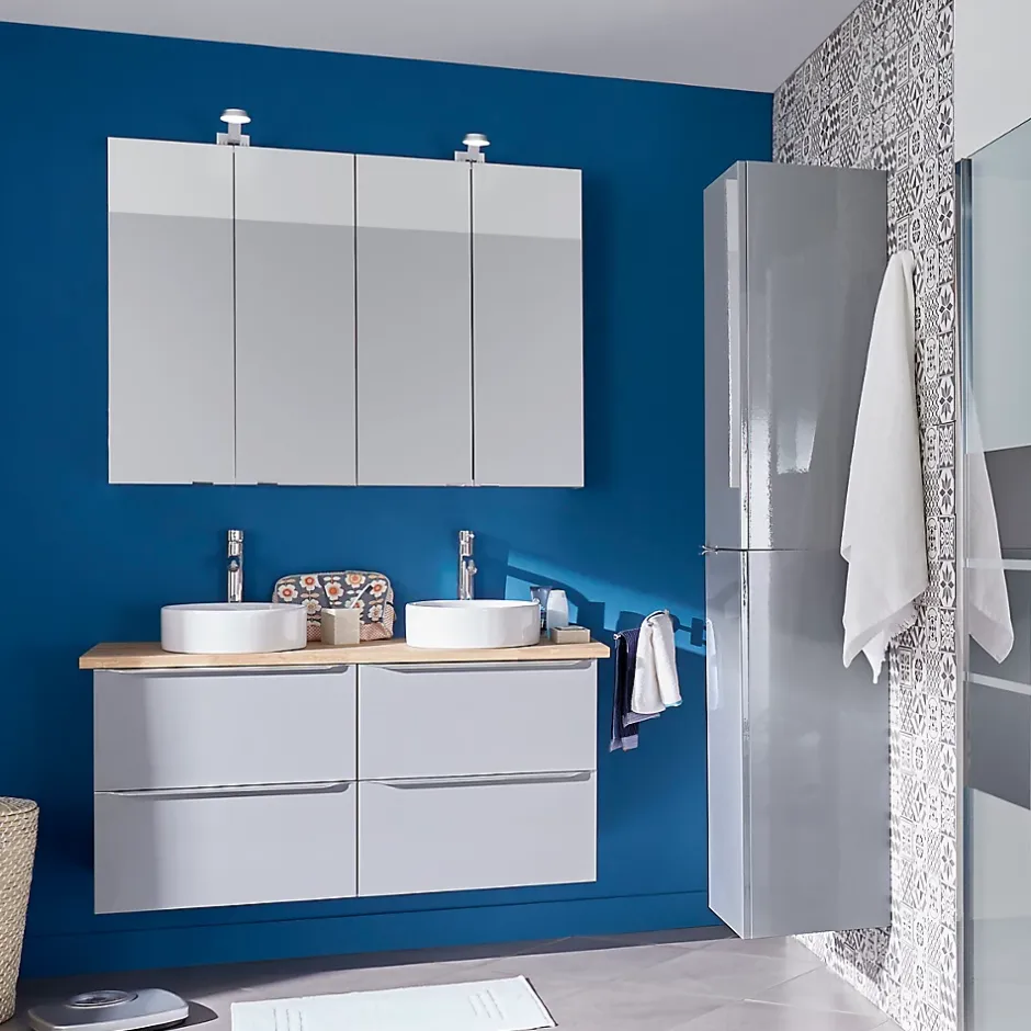 GoodHome Armoire de toilette avec miroir l.60 x H.90 x P.15 cm, Imandra