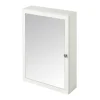 GoodHome Armoire de toilette blanc mat l.50 x H.70 x P.15 cm, Perma* Armoire De Toilette|Meuble De Salle De Bains Faible Profondeur