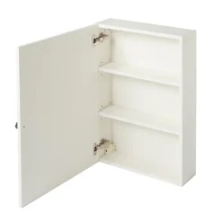 GoodHome Armoire de toilette blanc mat l.50 x H.70 x P.15 cm, Perma* Armoire De Toilette|Meuble De Salle De Bains Faible Profondeur