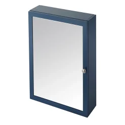 GoodHome Armoire de toilette bleu mat l.50 x H.70 x P.15 cm, Perma* Armoire De Toilette|Meuble De Salle De Bains Faible Profondeur
