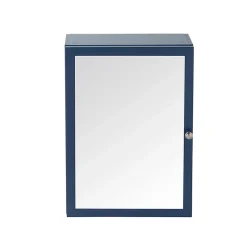 GoodHome Armoire de toilette bleu mat l.50 x H.70 x P.15 cm, Perma* Armoire De Toilette|Meuble De Salle De Bains Faible Profondeur