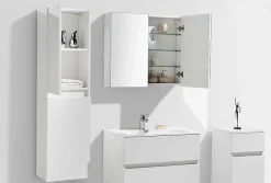 Stano Armoire de toilette bloc-miroir SIENA largeur 80 cm blanc laque